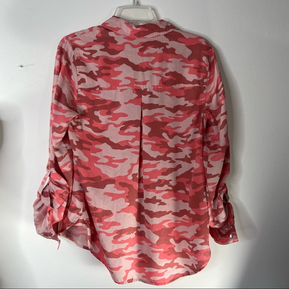 NWT Calvin Klein pink Camo button up‎ shirt - Picture 8 of 14
